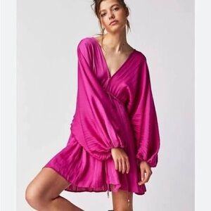 NWT Free People Arzel Magenta Mini Dress
